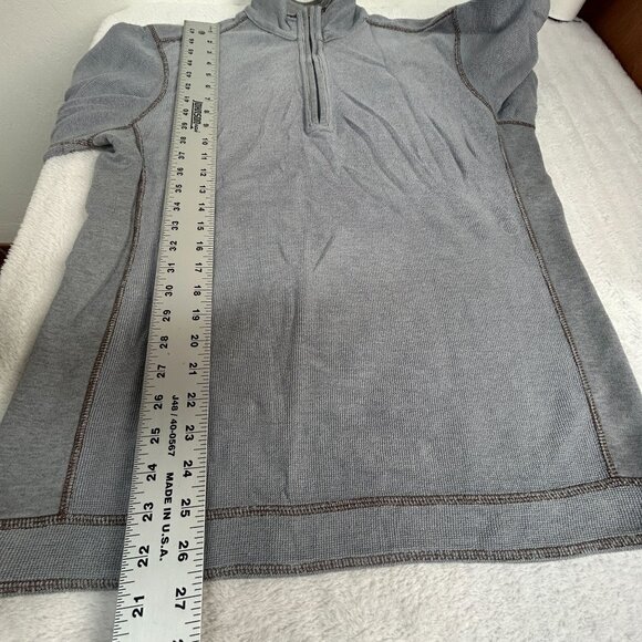 Tommy Bahama Jeans Mens 1/4-Zip Mock Neck Pullover Sweater Gray Knit Casual - Picture 7 of 7